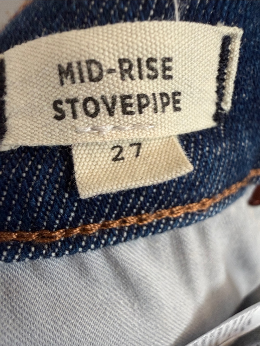 Madewell Mid-Rise Stovepipe Jeans Size 27 Dark Wash Straight Leg Stretch - Picture 6 of 8